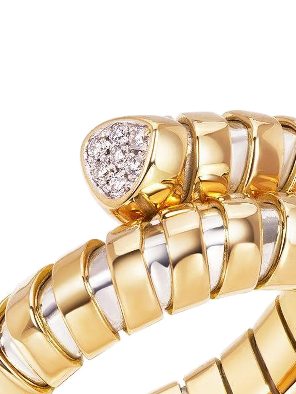  Marina B 18k Yellow Gold Diamond Trisolona Ring 
