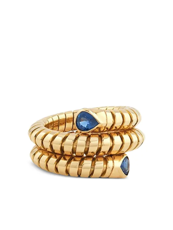 Marina B 18K Yellow Gold Sapphire Trisola Ring