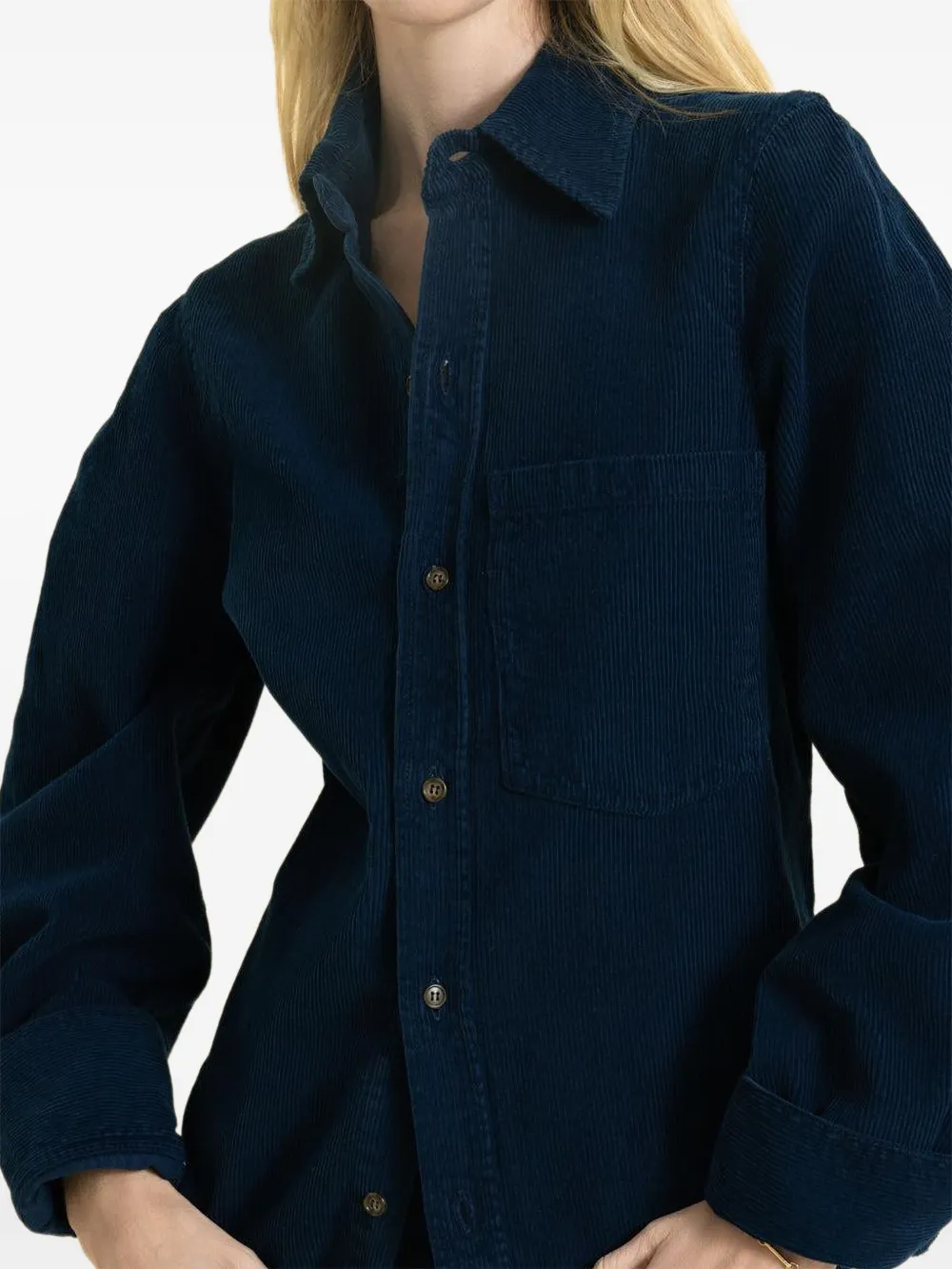 Victoria Beckham corduroy shirt - Blauw