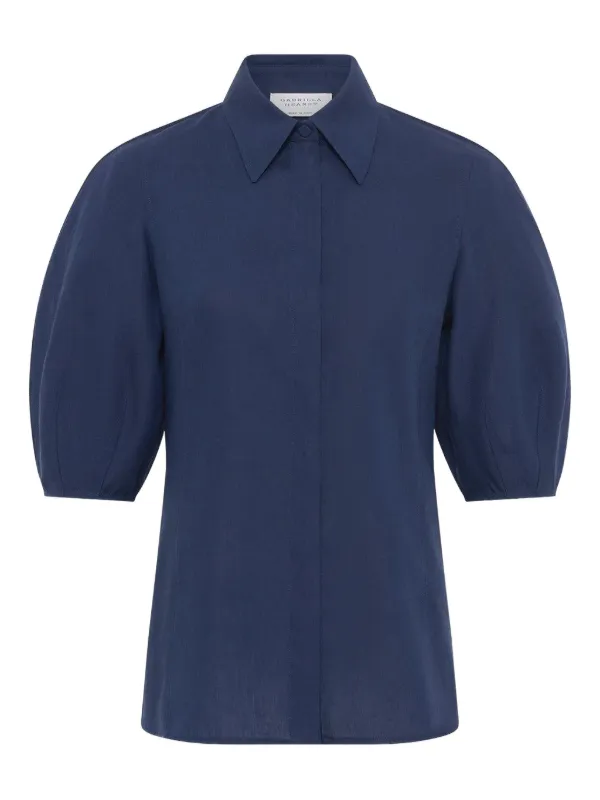 Gabriela Hearst Sansi Puff-sleeve Shirt in Blue