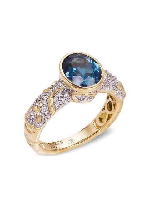 MARINA B 18K yellow gold Ondine topaz and diamond ring
