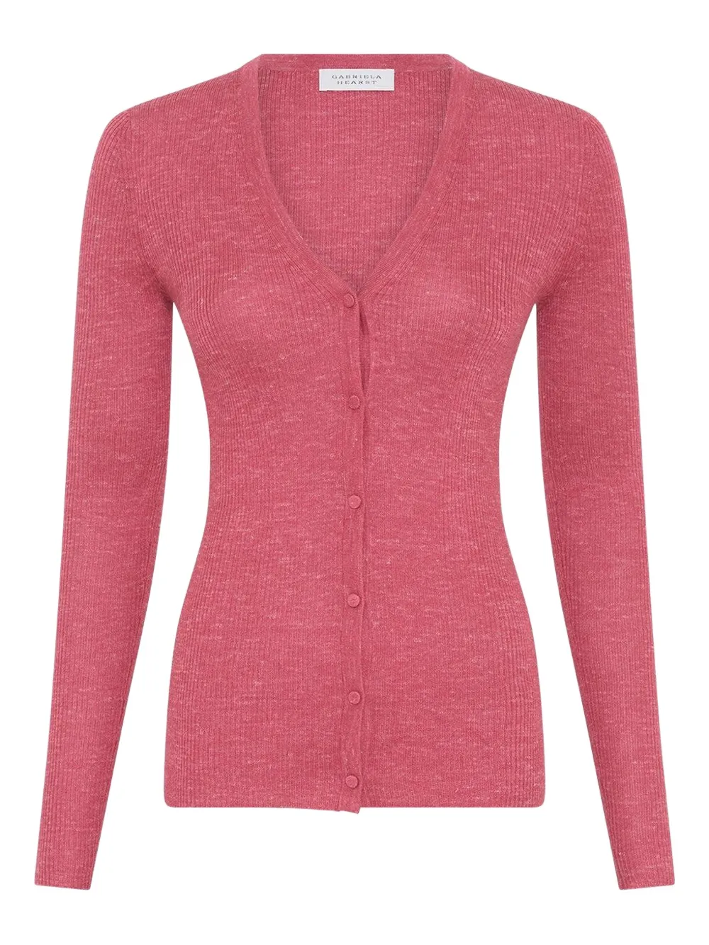Gabriela Hearst Aiste Ribbed-knit Cardigan In Pink