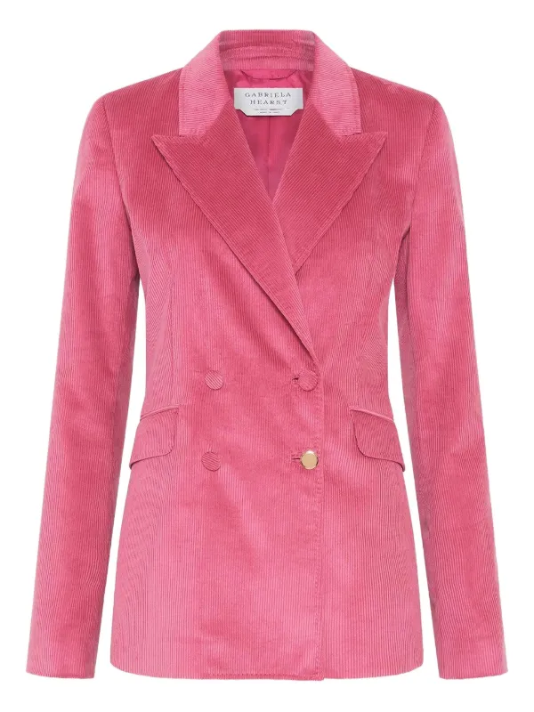 Gabriela Hearst Angela Double-breasted Blazer in Pink