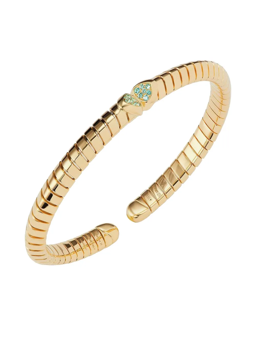 MARINA B 18K yellow gold Trisolina paraiba tourmaline bangle bracelet - Oro