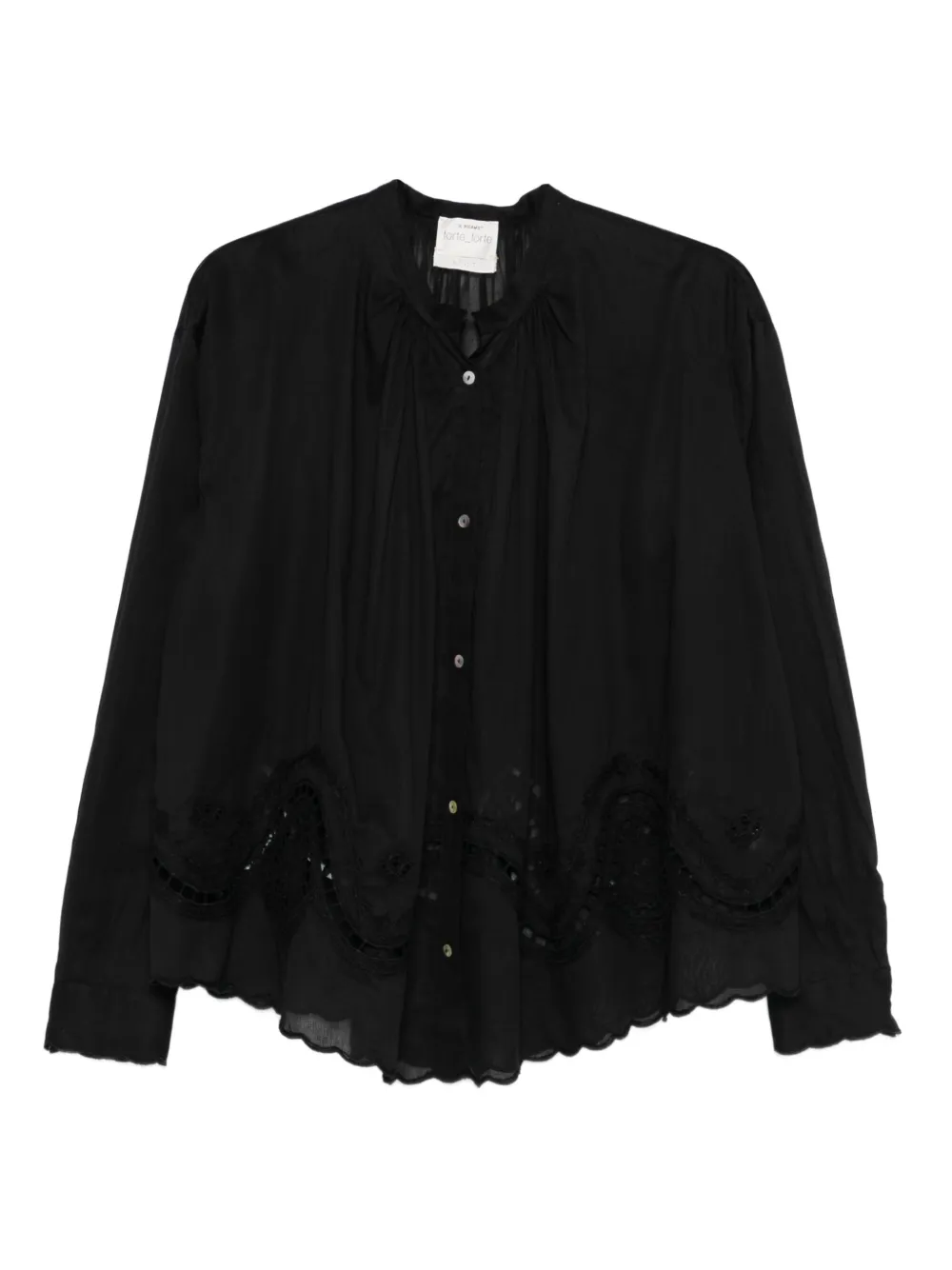 Forte Forte eyelet embroidered shirt - Black