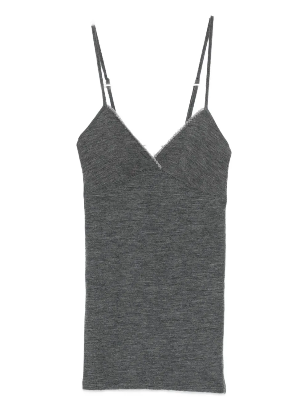 Forte Forte Lace-trim Top In Gray