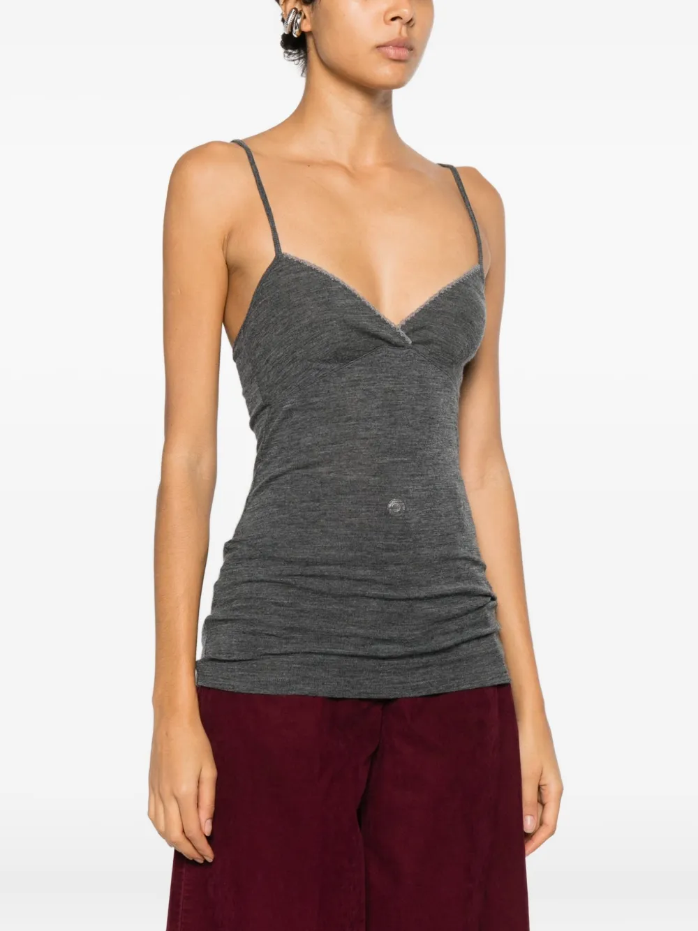 Forte Forte Lace-trim Top In Gray