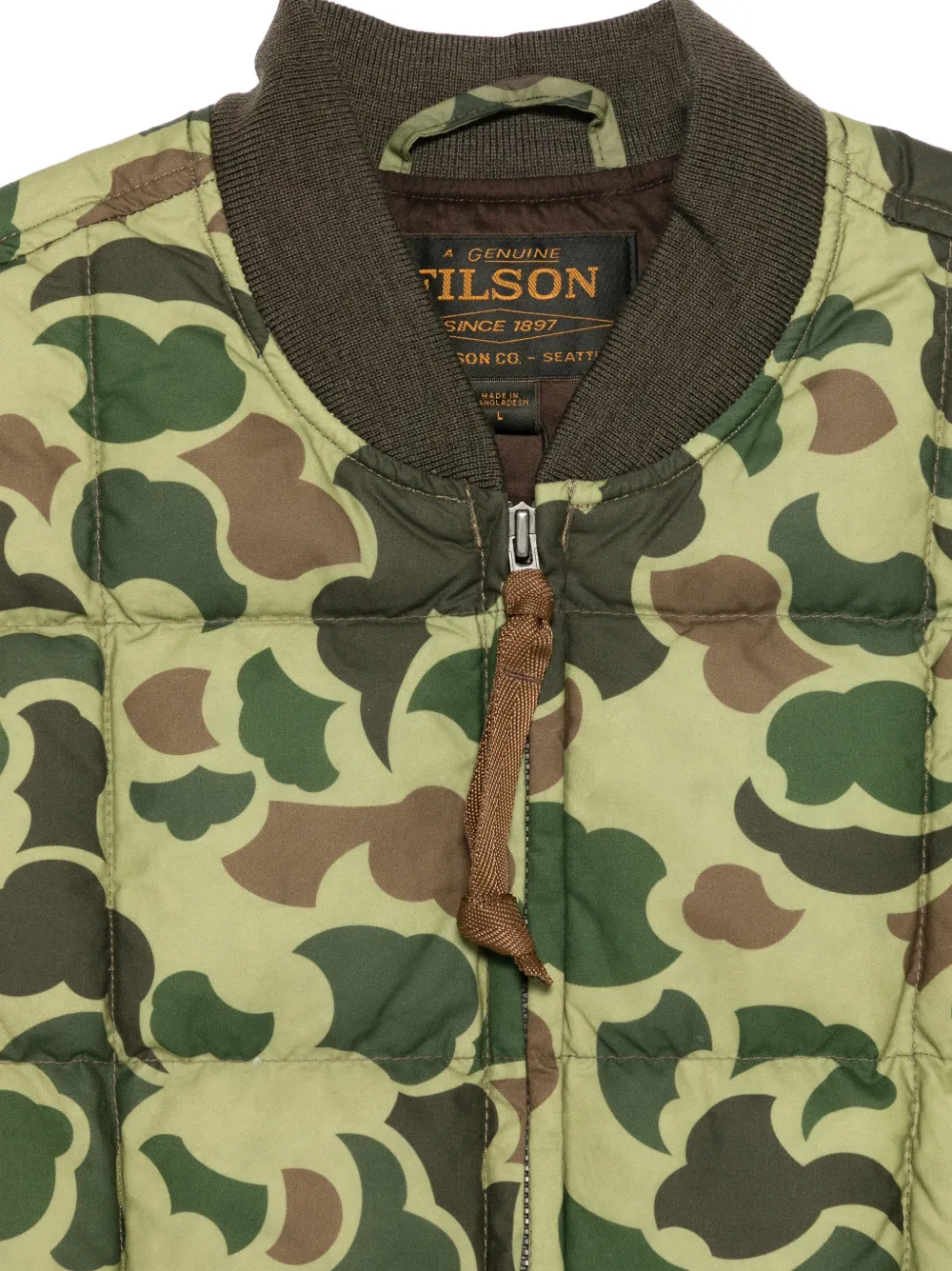 Camouflage-Pattern Quilted Jacket