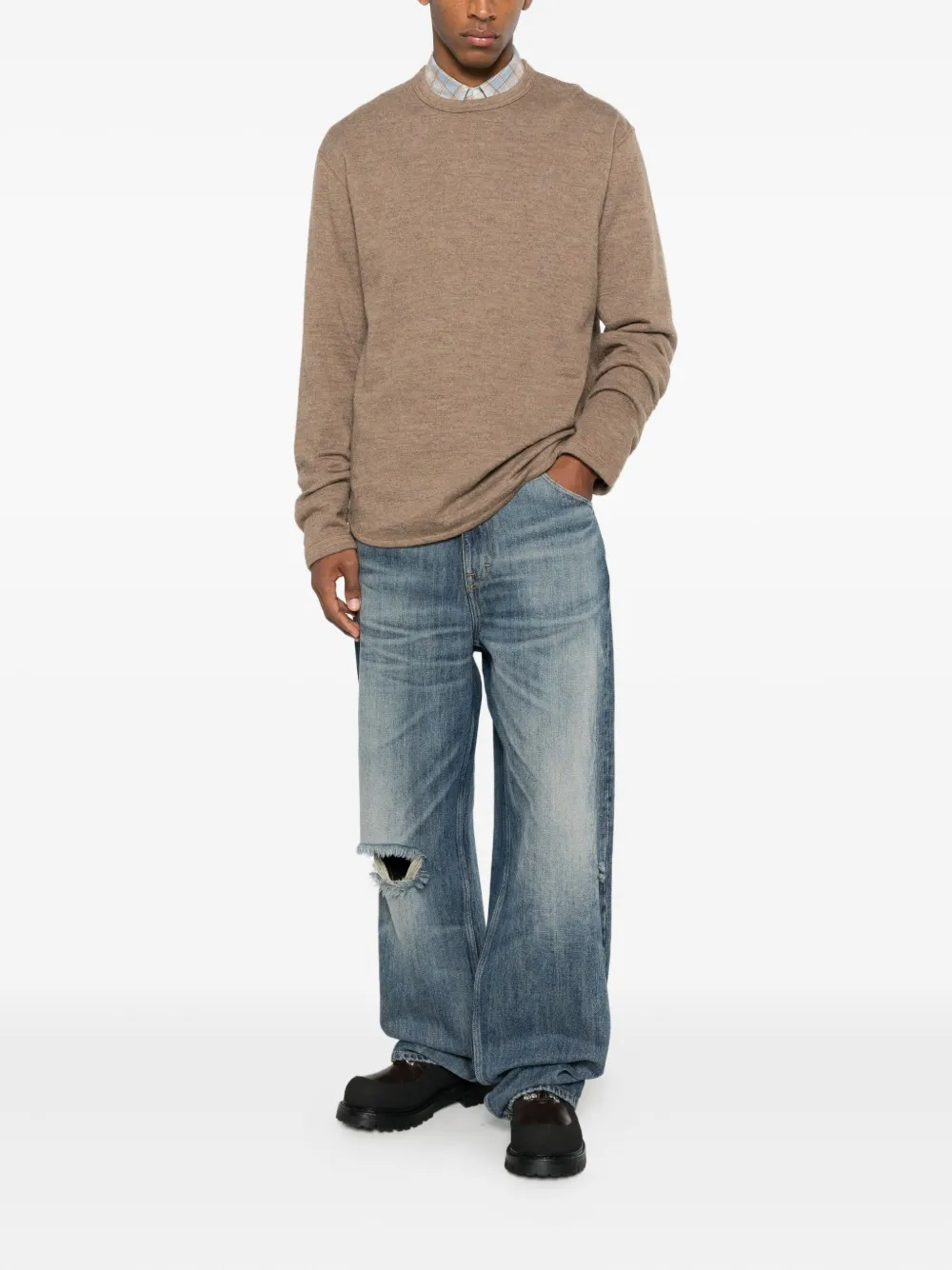 Junya Watanabe MAN round-neck T-shirt - Beige