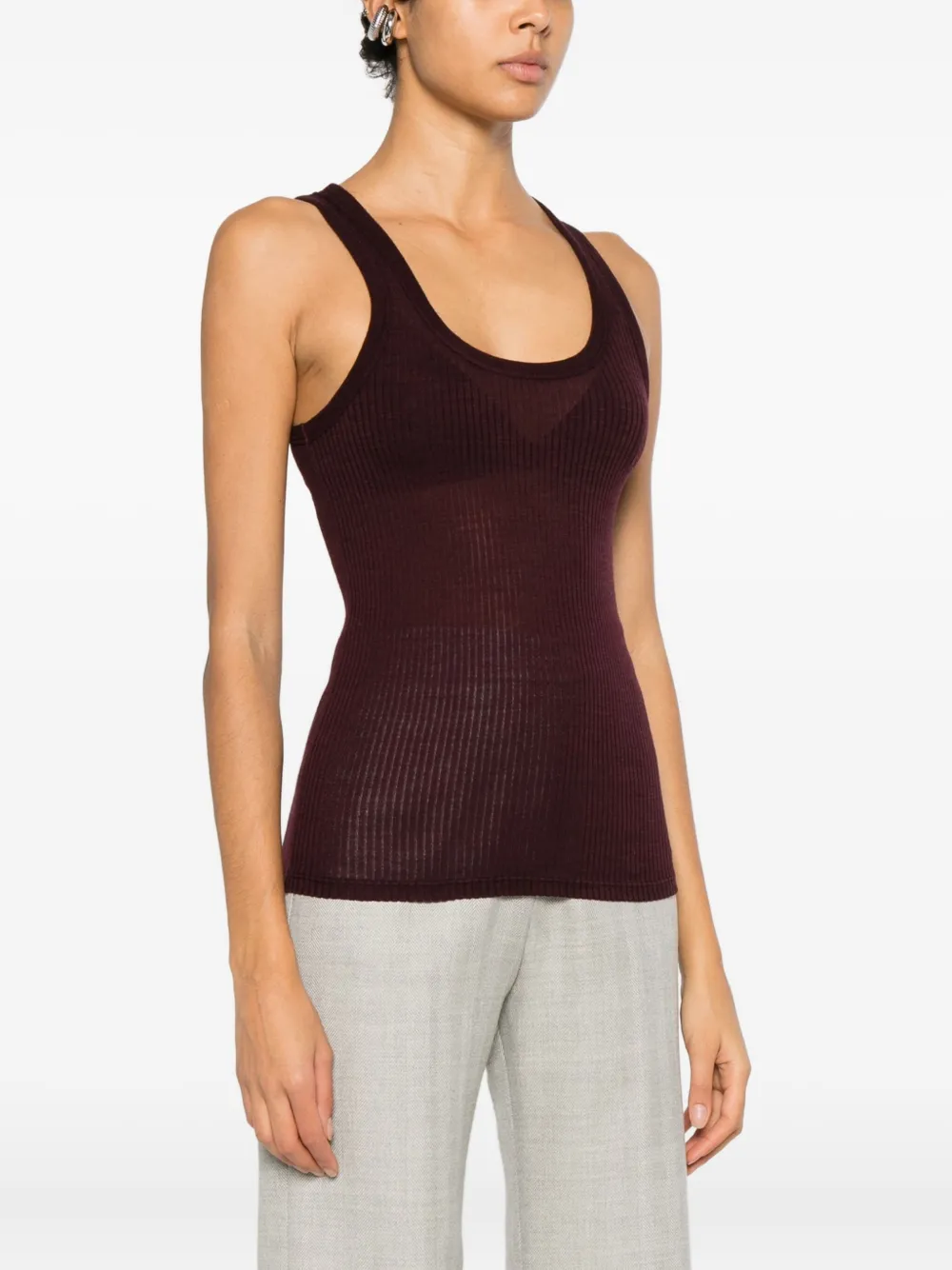 Forte Geribbelde top Rood