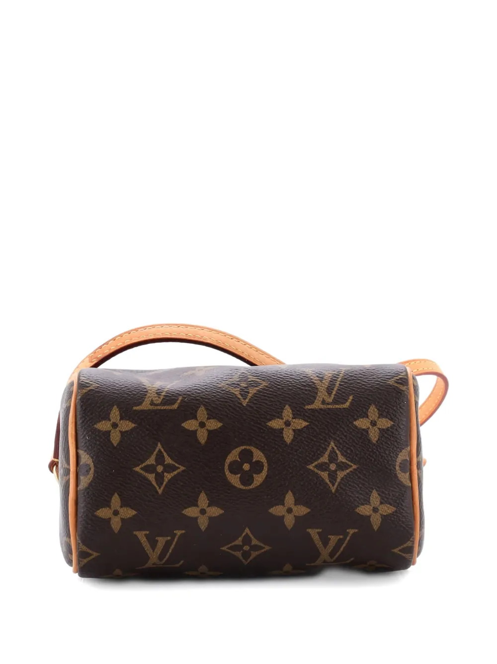 Pre-owned Louis Vuitton Speedy Bandouliere Bag Monogram Canvas Nano Crossbody Bag In Brown