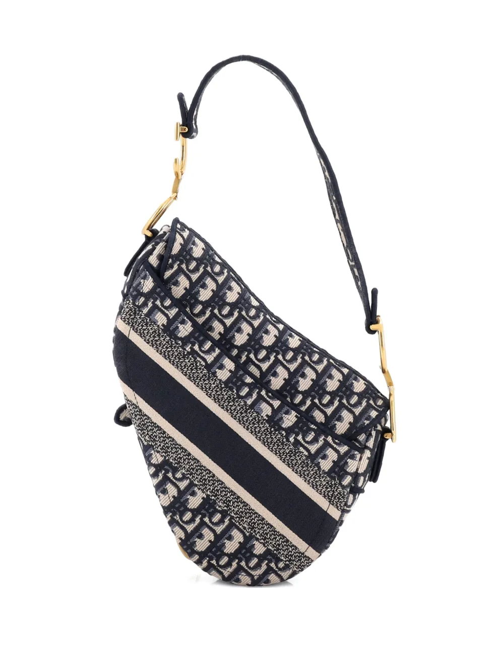 Christian Dior Pre-Owned Saddle Handbag Logo Embroidered Oblique