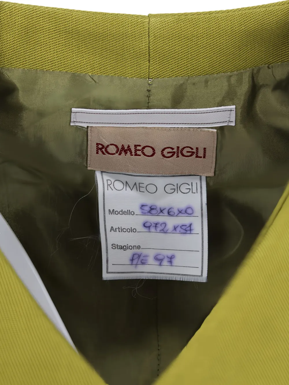  Romeo Gigli Pre-owned Veston à Simple Boutonnage - Jaune 