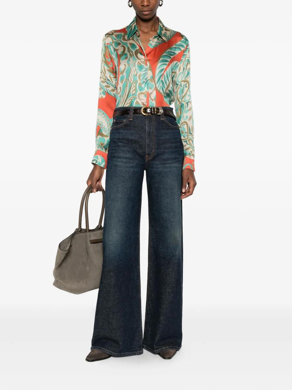 ETRO Blouse met knoopsluiting en patroon - Oranje