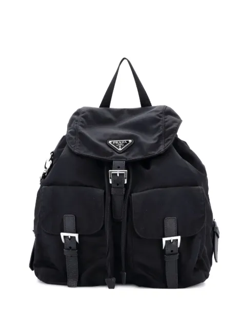 Prada Pre-Owned Double Front Pocket Re-Nylon with Leather Medium backpack