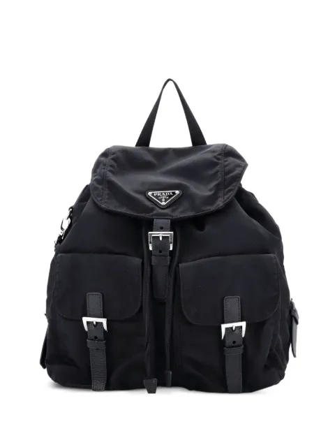 Prada Pre-Owned Double Front Pocket Re-Nylon with Leather Medium backpack