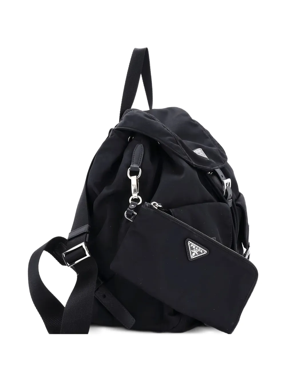 Prada Pre-Owned Double Front Pocket Re-Nylon with Leather Medium backpack | Pre-Owned | Image 2