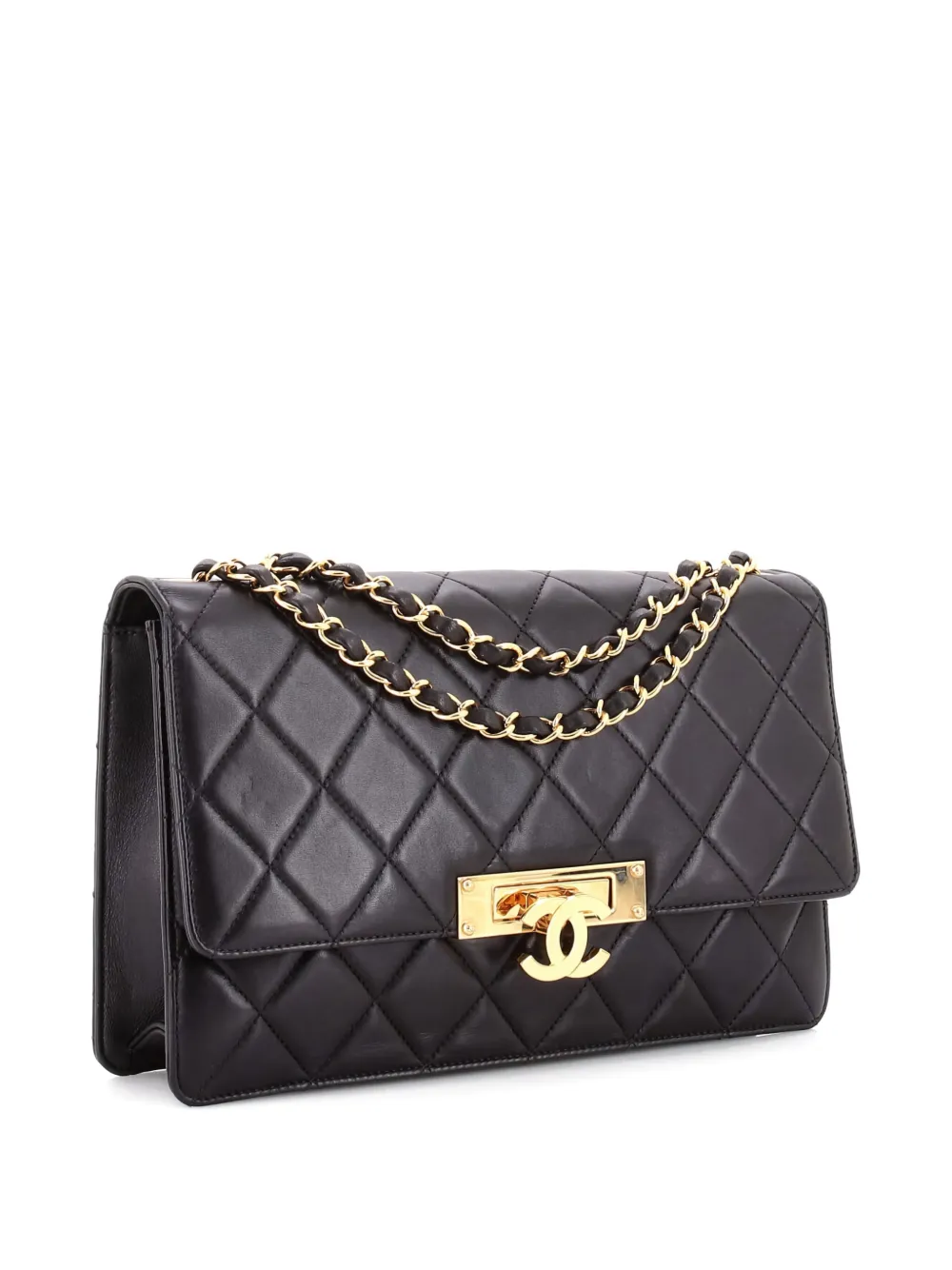 Pre-owned Chanel Golden Class Flap Bag Quilted Lambskin Large Shoulder Bag