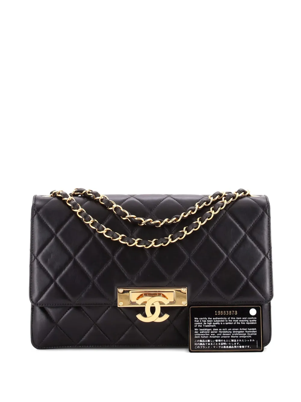 Pre-owned Chanel Golden Class Flap Bag Quilted Lambskin Large Shoulder Bag