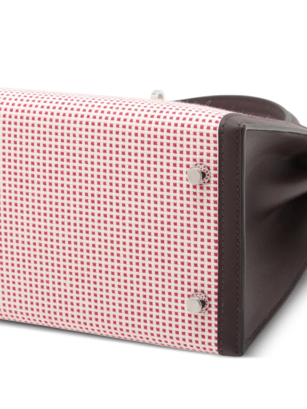 Hermès Pre-Owned bolsa satchel Kelly II Sellier 28 en piel Swift y Toile Quadrille 2022 | Estilos de archivo | Image 2