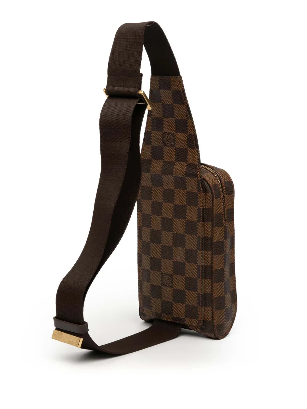 Pre-owned Louis Vuitton 2004 Damier Ebene Geronimos Crossbody Bag In Brown