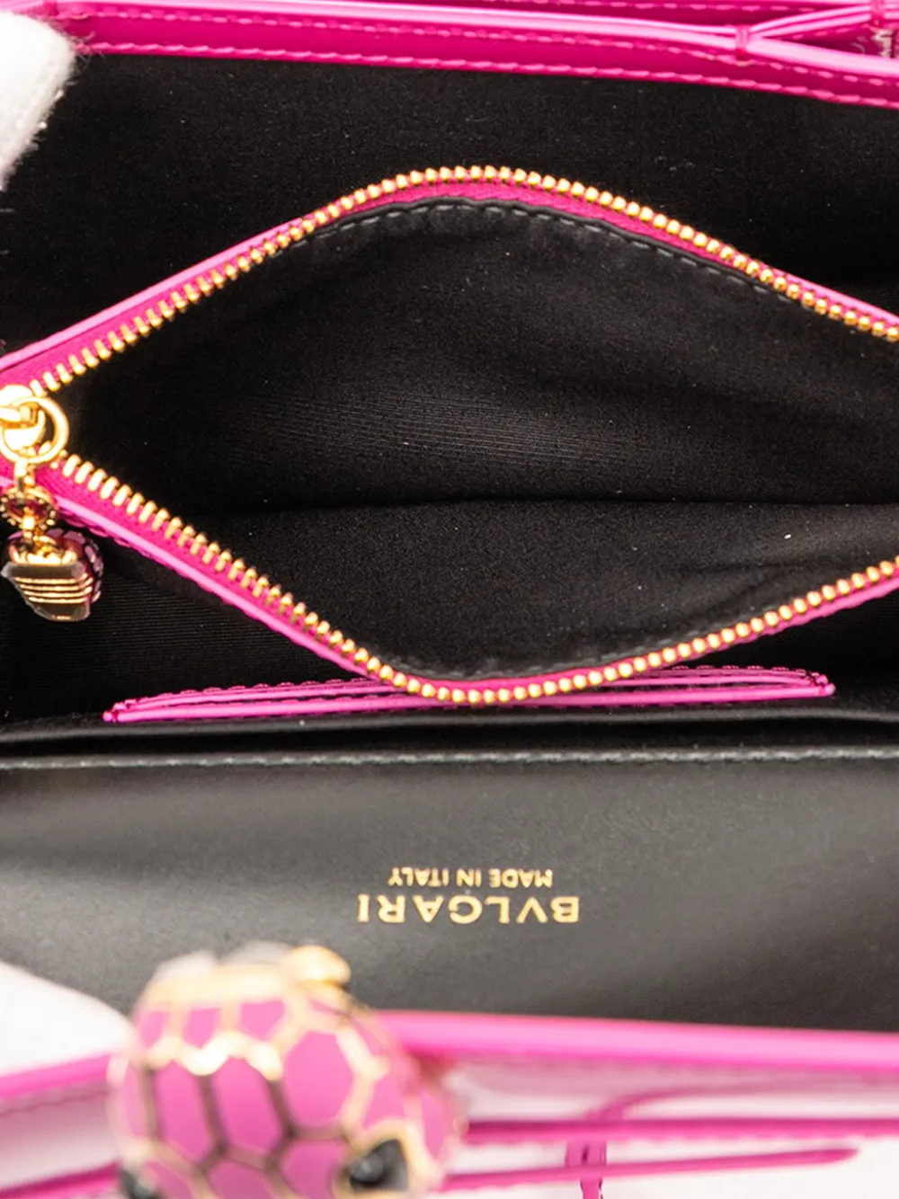 Pre-owned Bvlgari 2010-2025 Patent Serpenti Forever Crossbody Bag In Pink