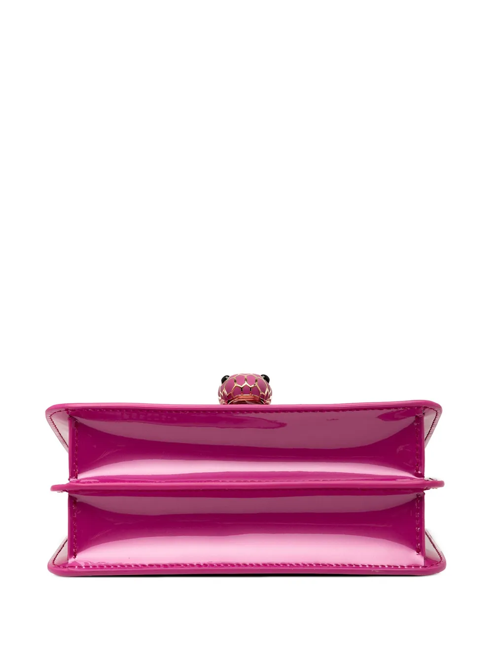 Pre-owned Bvlgari 2010-2025 Patent Serpenti Forever Crossbody Bag In Pink