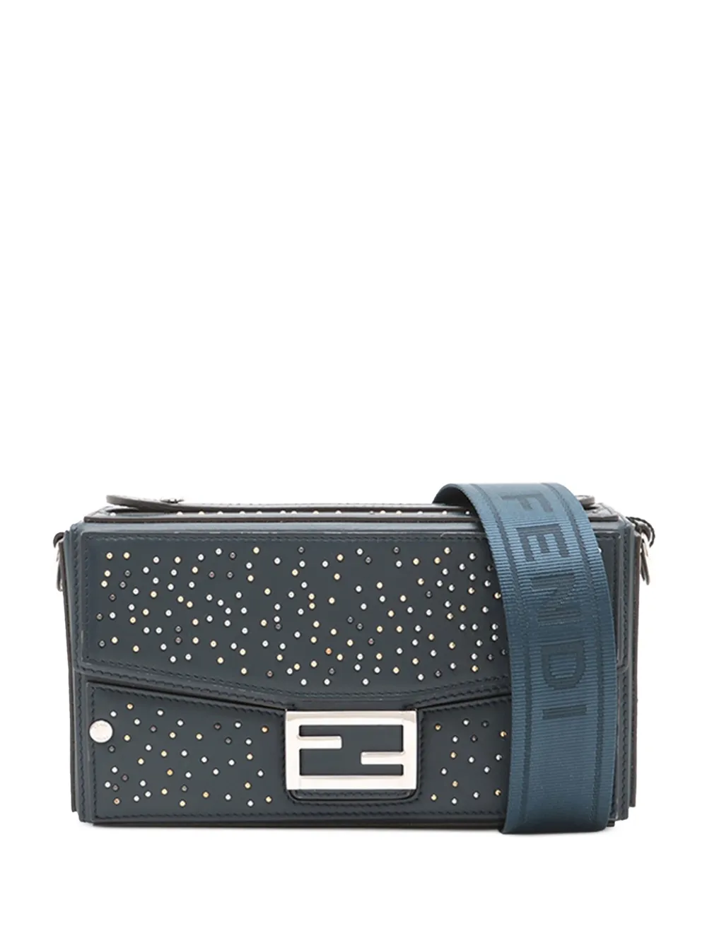 Fendi Pre-Owned 2010-2025 Studded Leather Soft Trunk Baguette satchel | Blue | Image 1