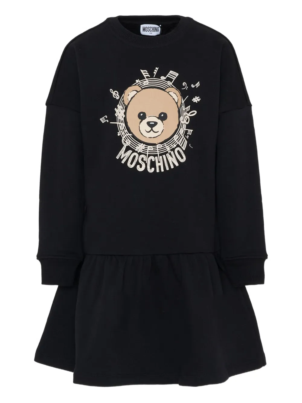 Moschino Kids long-sleeve graphic dress - Black