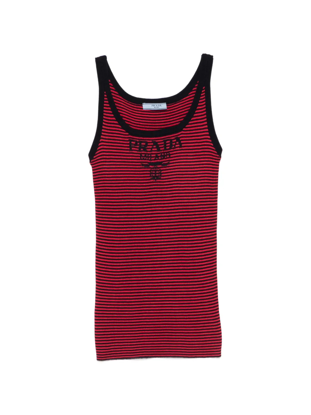 Prada striped logo tank top - Rosso