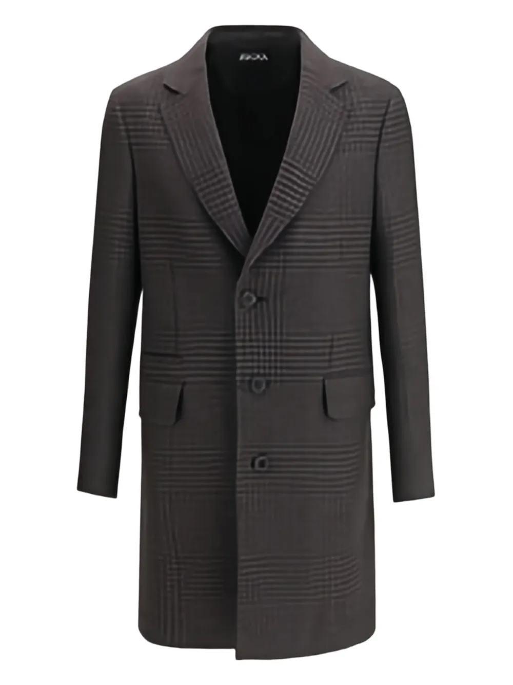 Zegna single-breasted checked coat | Grey | Image 1