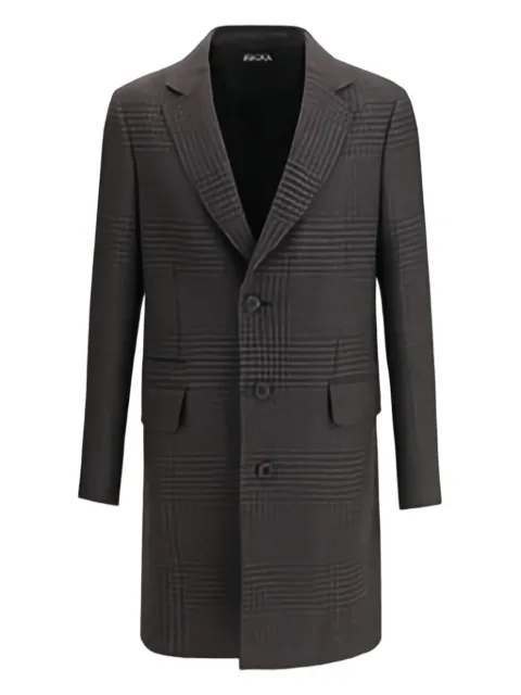 Zegna single-breasted checked coat