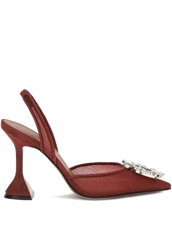 Amina Muaddi Begum 95 Slingbacks in Red