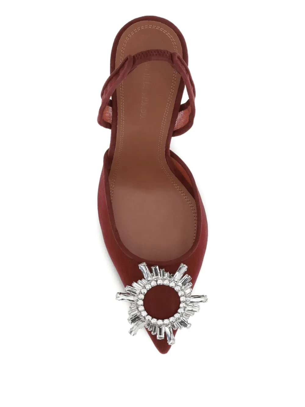 Amina Muaddi 95 mm Begum sandalen verfraaid met kristallen en hak Rood