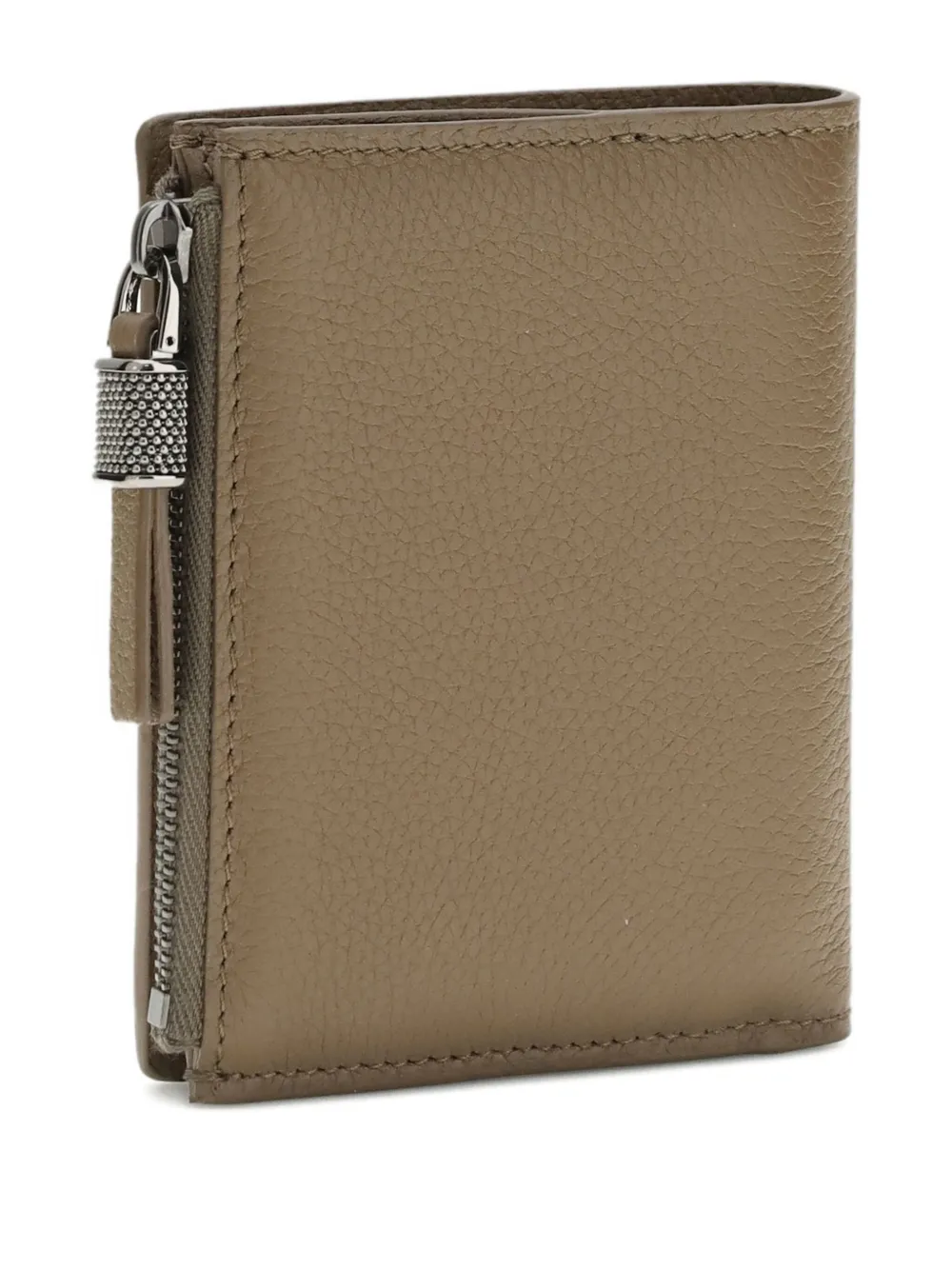 Brunello Cucinelli small zip-pocket leather wallet - Bruin