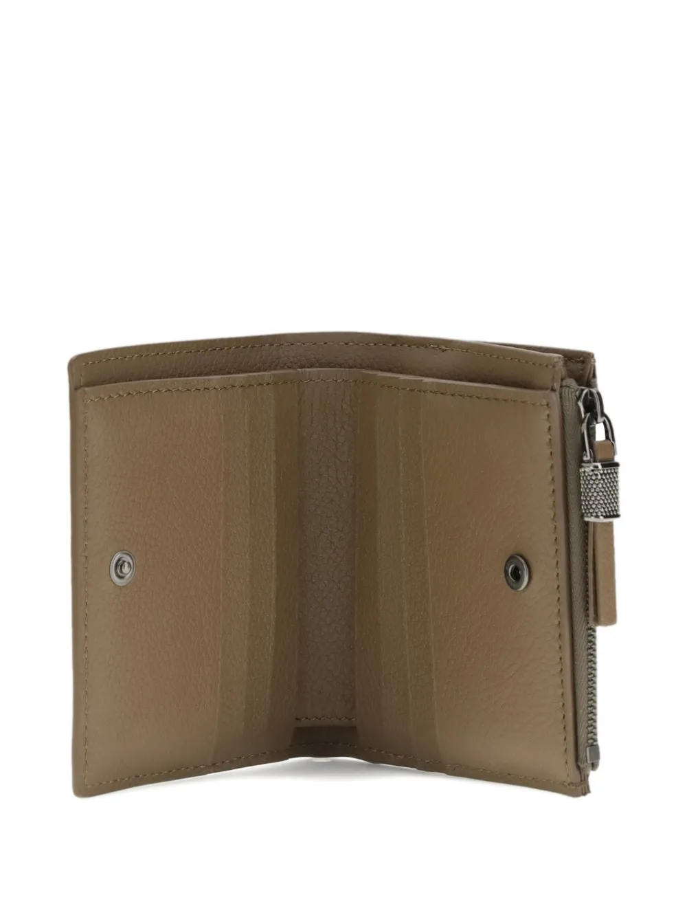 Brunello Cucinelli Beige Calf Leather Bos Taurus Wallet In Brown