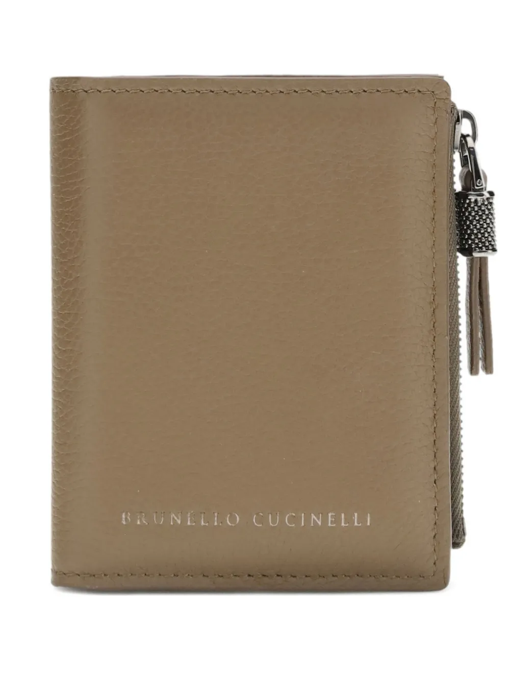 Brunello Cucinelli small zip-pocket leather wallet - ブラウン Brunello Cucinelli small zip-pocket leather wallet - ブラウン