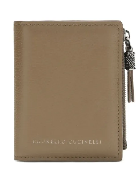 Brunello Cucinelli small zip-pocket leather wallet