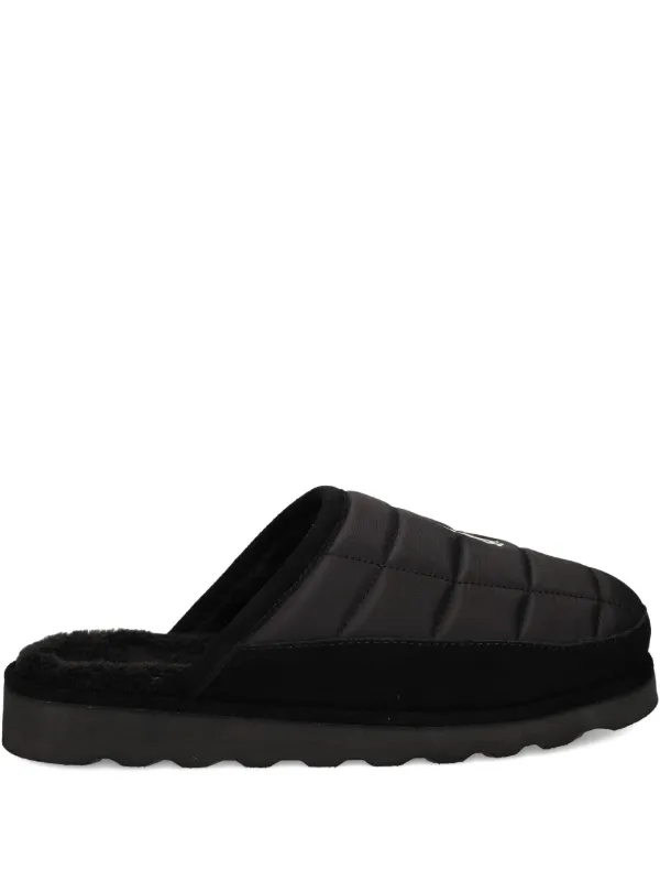 Ralph Lauren Black Faux Fur Men\'s Slippers Ralph Lauren Black Faux Fur Slippers – SEYMAYKA main image 4