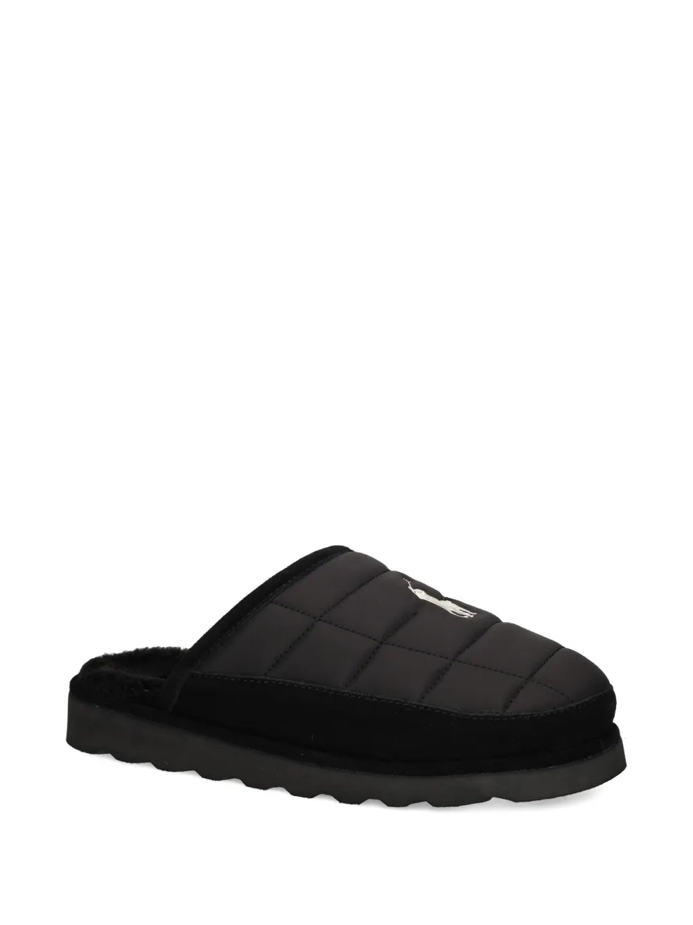 Polo Ralph Lauren quilted logo slippers - Zwart