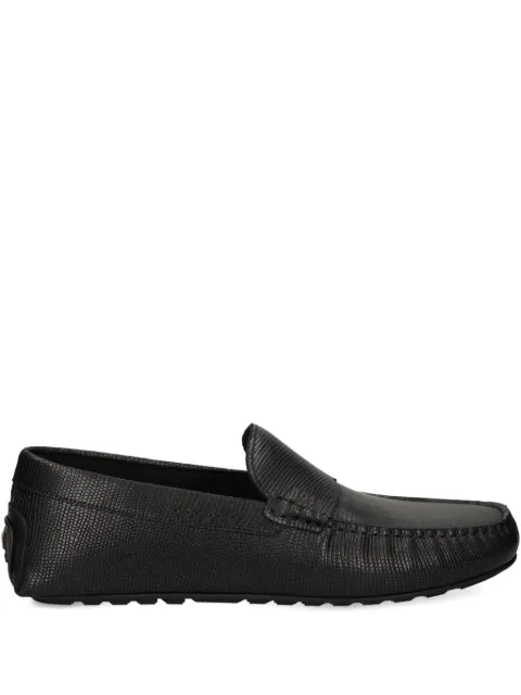 BOSS printed-leather loafers