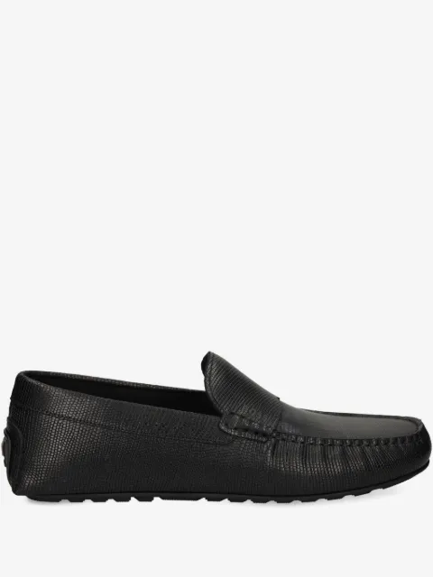 BOSS läderloafers med tryck