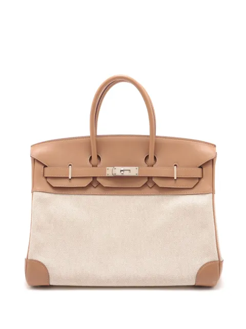 Hermès Pre-Owned bolso de mano Birkin 35 de piel Swift y Toile H 2008