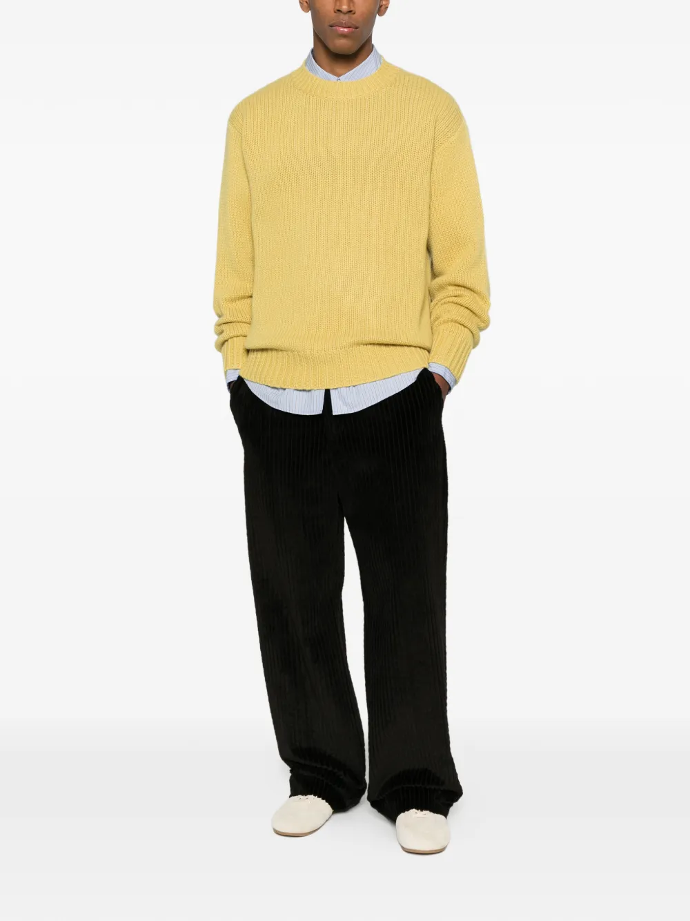 Le Kasha Ribbed Sweater In Yellow