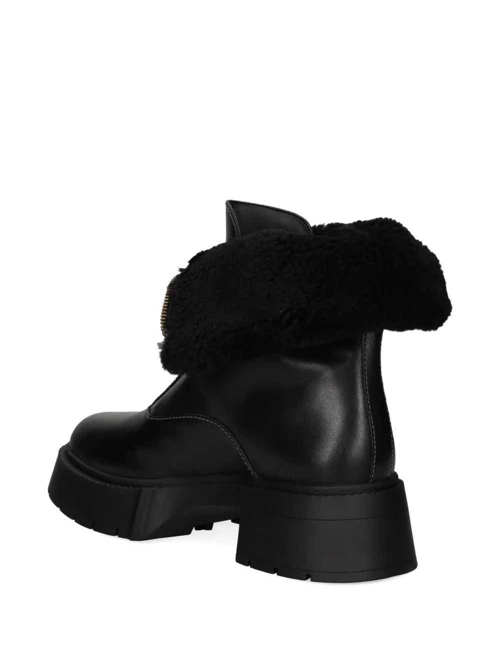 Coach 57mm Leah Zip-up Platform Boots In Black