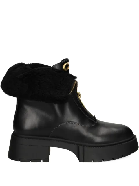 Coach 57mm Leah zip-up platform boots