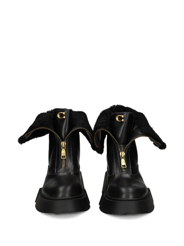 Coach 57mm Leah zip-up Platform Boots | Black | FARFETCH