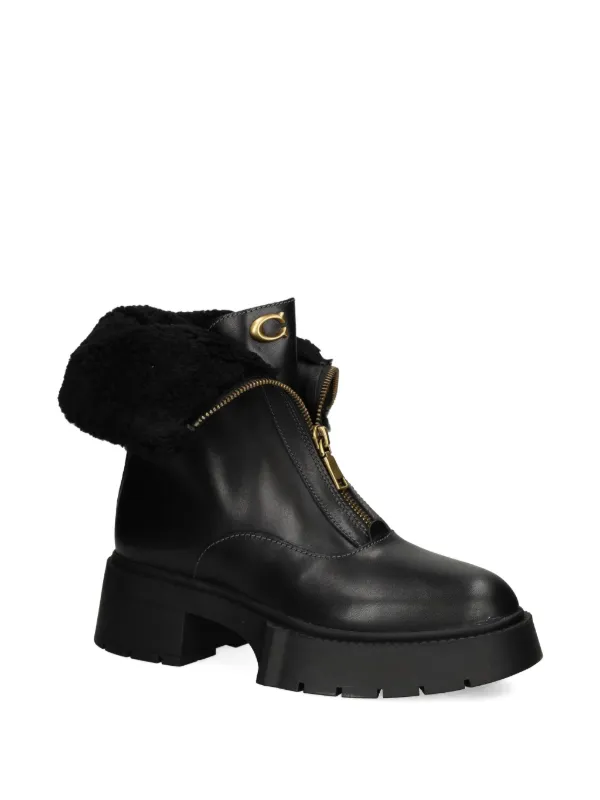 Coach 57mm Leah zip-up Platform Boots | Black | FARFETCH JO