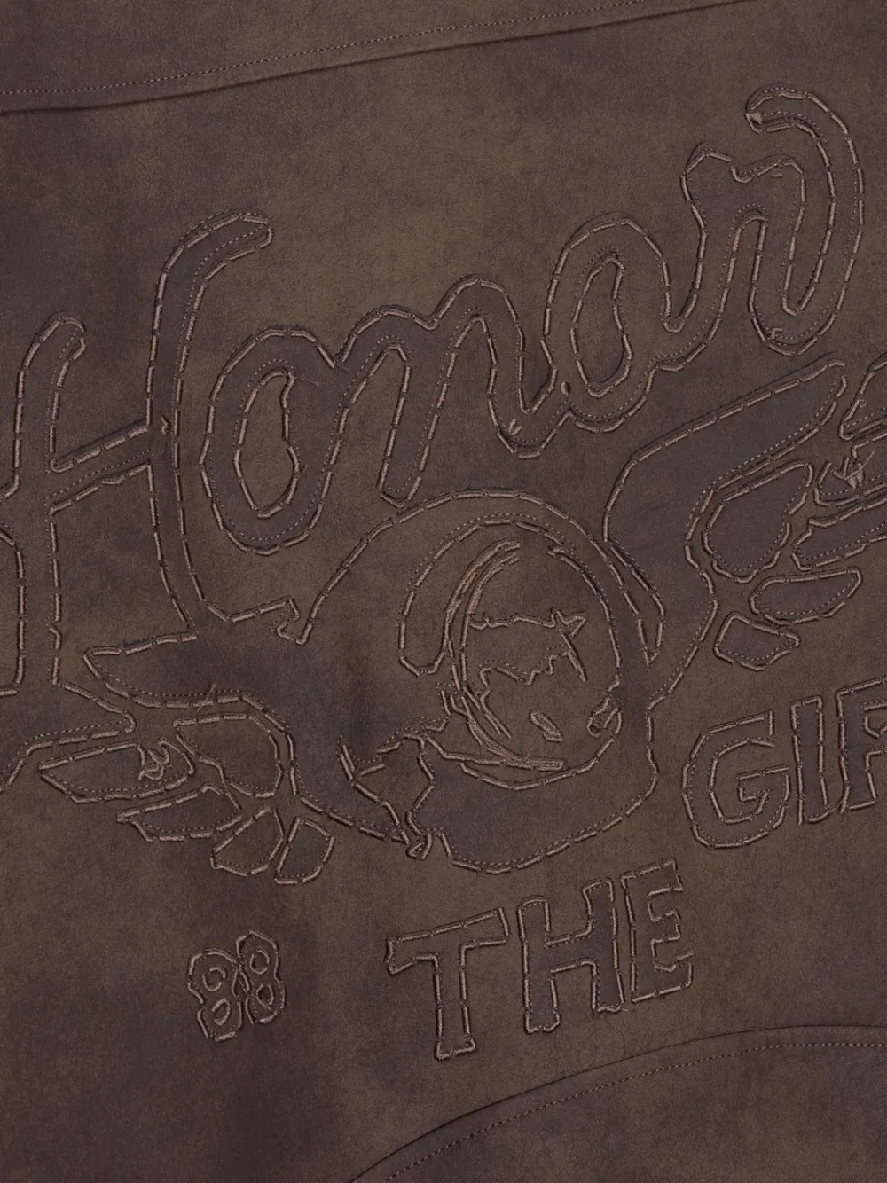 Honor The Gift Aged jack met geborduurd logo Bruin