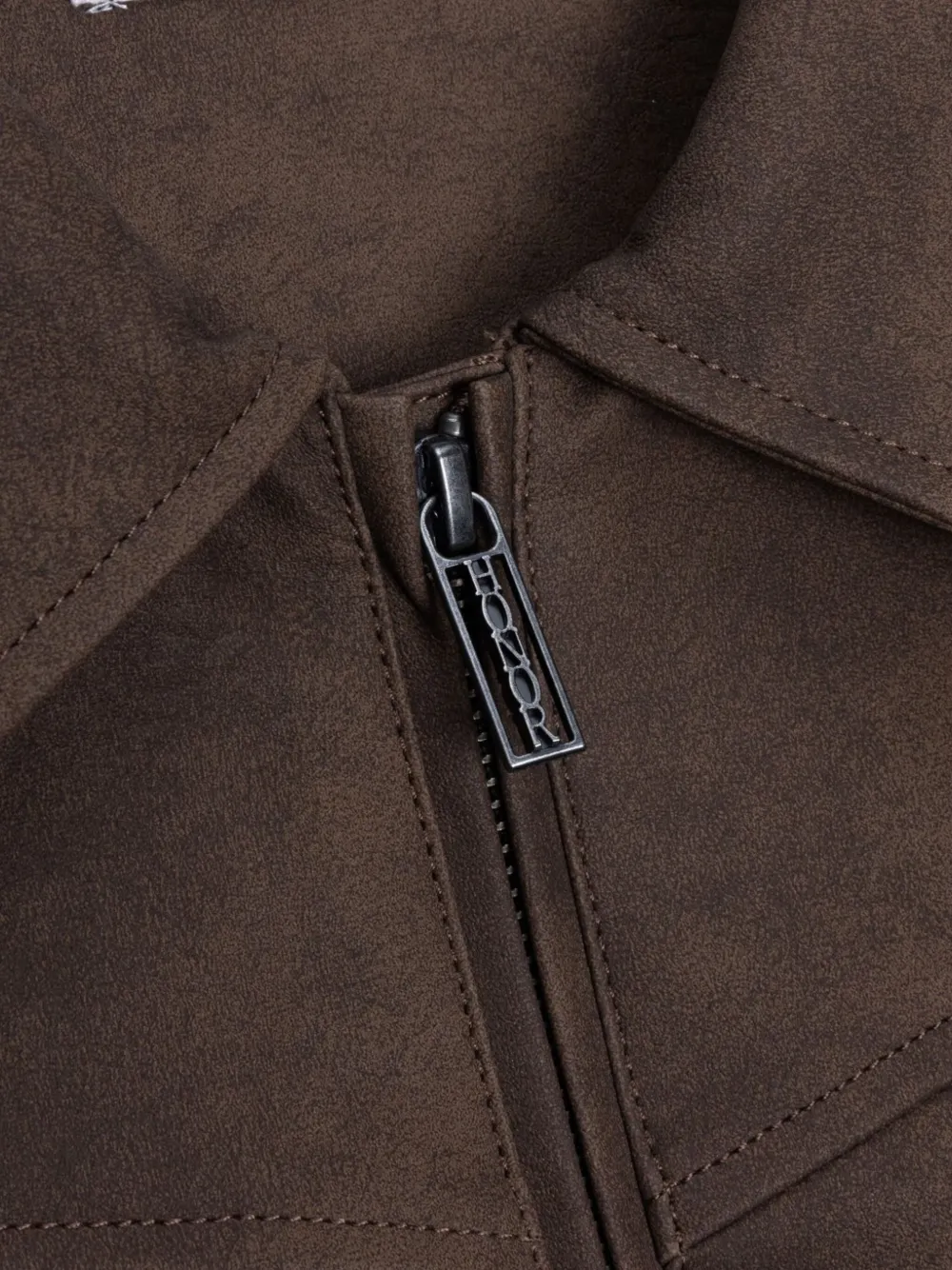 Honor The Gift Aged jack met geborduurd logo Bruin